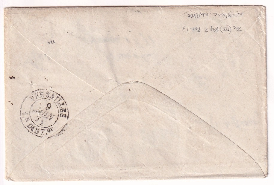 1 N°46B ETOILE PARIS 8 JUIN 1871 LETTRE POUR UN DETENU A L' HOPITAL MILITAIRE A VERSAILLES COMMUNE DE PARIS