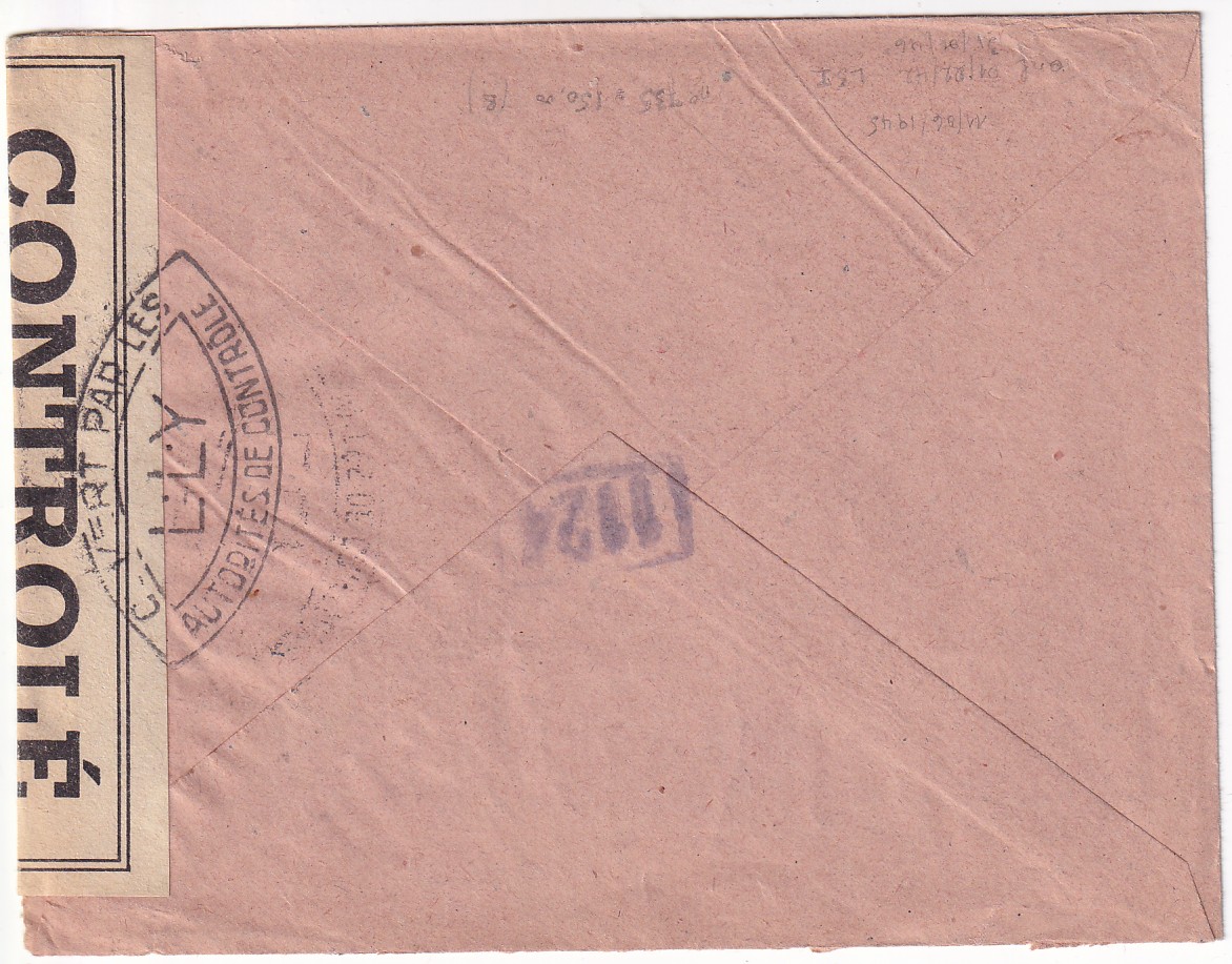 1 N°735 SEUL SUR LETTRE POuR GAND BELGIQUE CENSURE LLY 2 JUIN 1945