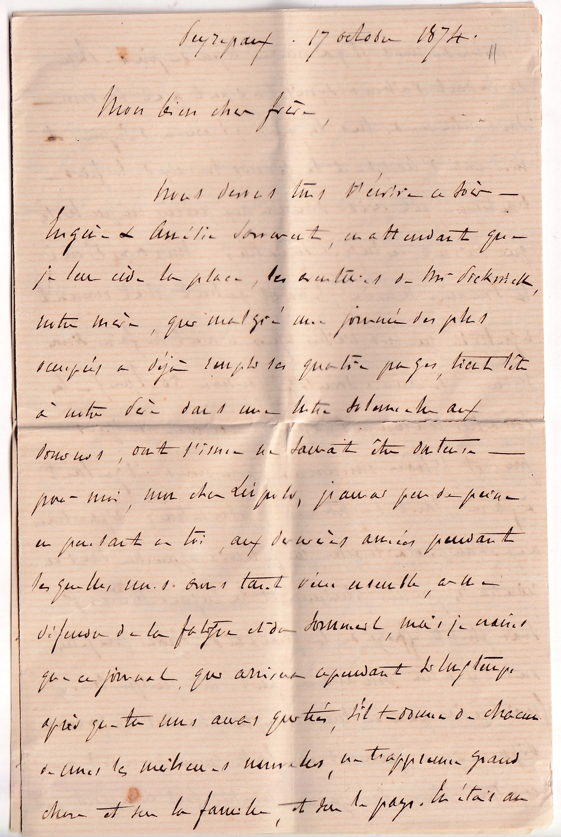 2 N°55 60 DOUBLE PORT MILITAIRE CONVOYEUR STATION MONTRICOUX TARN ET GARONNE  POUR CUIRASSE LA GALISONNIERE RIO JANEIRO BRESIL 1874 NEGREPELISSE