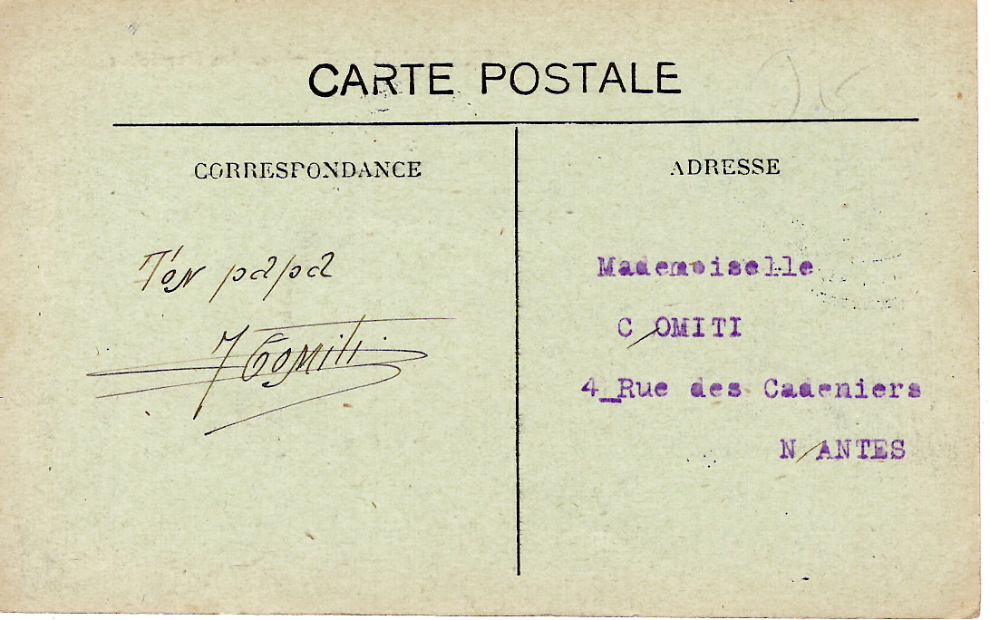 1 SYRIE DAMAS CARTE CACHET VIOLET MISSION FRANCAISE SYRIE CILICIE HAUT COMMISSARIAT