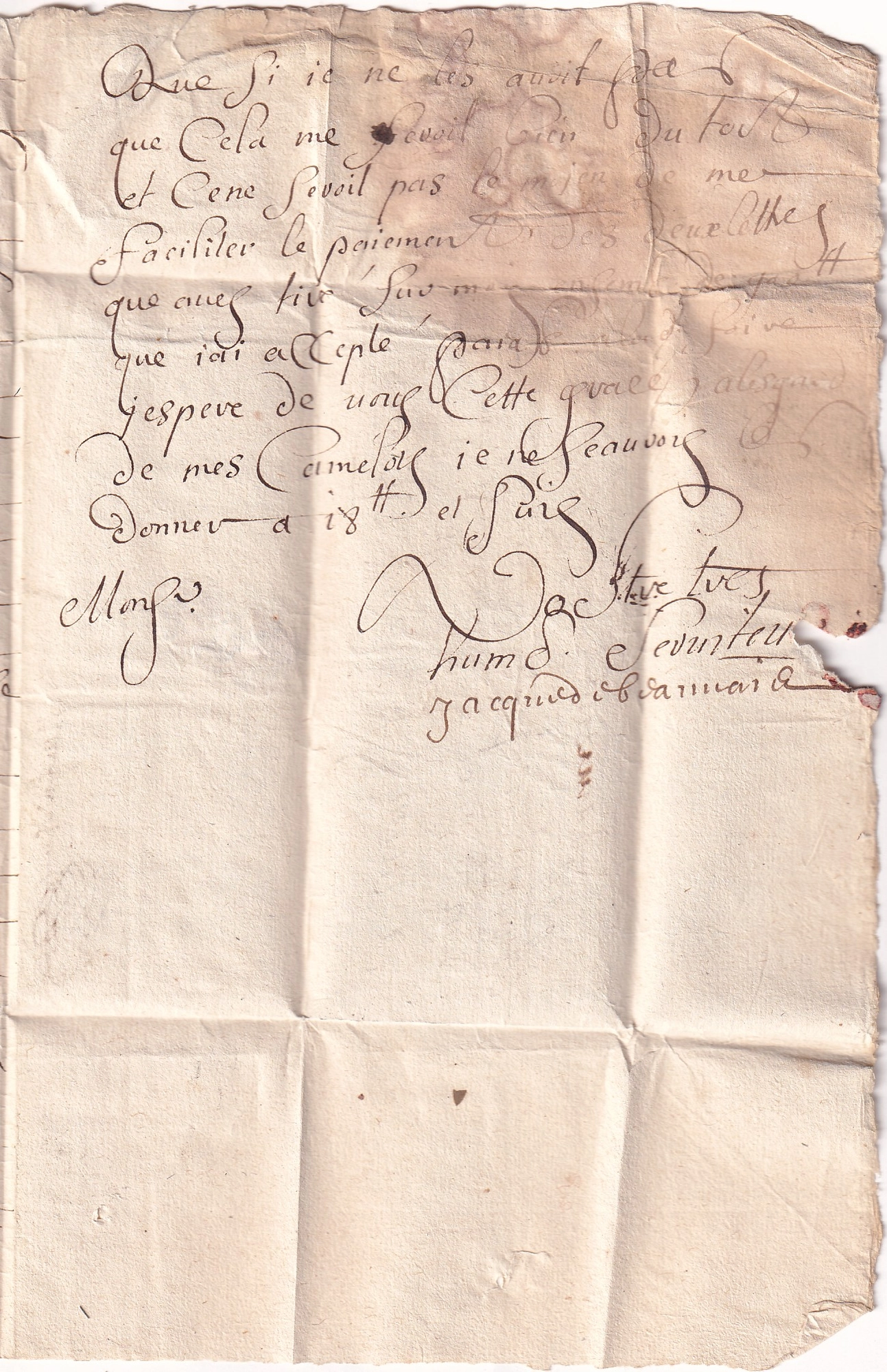 3 MARQUE D'AMIENS SOMME 1699 LENAIN N°1 INDICE 21 POUR REIMS MARNE