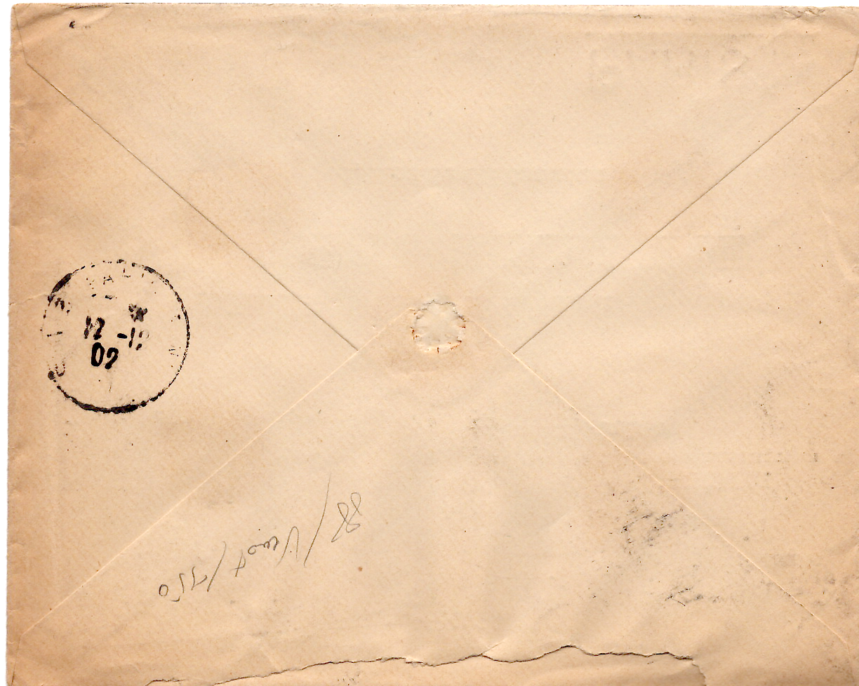 1 MOUCHON 20CX2+5C BLANC LETTRE LA HAVRE 11.12.1902 AU TARIF 3EME