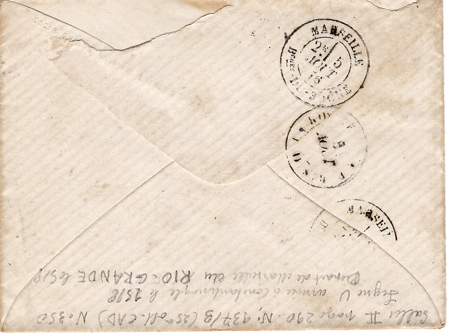1 N° 60 ST PORCHAIRE 1876 LETTRE POUR JULIEN VIAUD DIT PIERRE LOTI + MER MEDI INDICE 23
