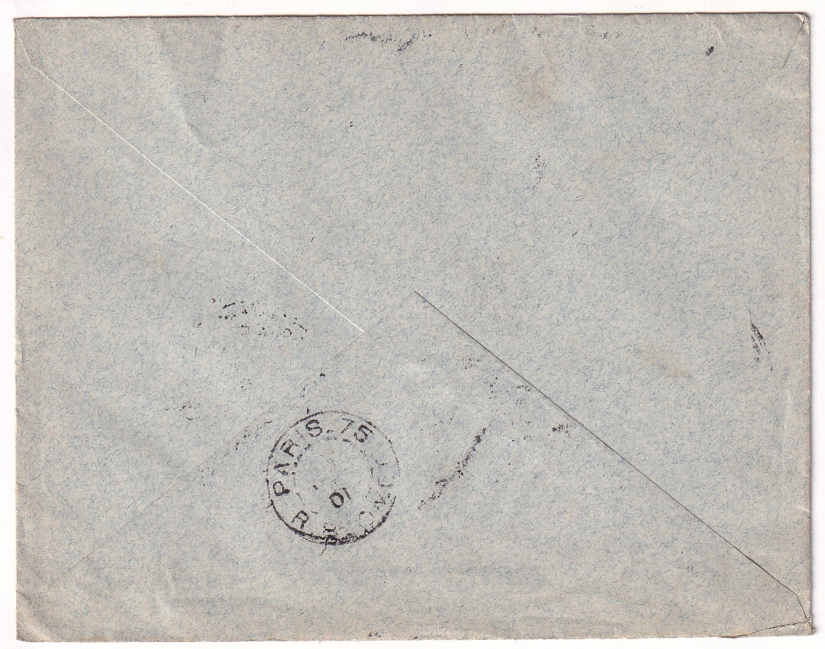 1 N°101 BELLE ENVELOPPE ILLUSTREE PORTE TIMBRE PRECURSEUR GRANULES DALLOZ PARIS 1901 POUR PARIS