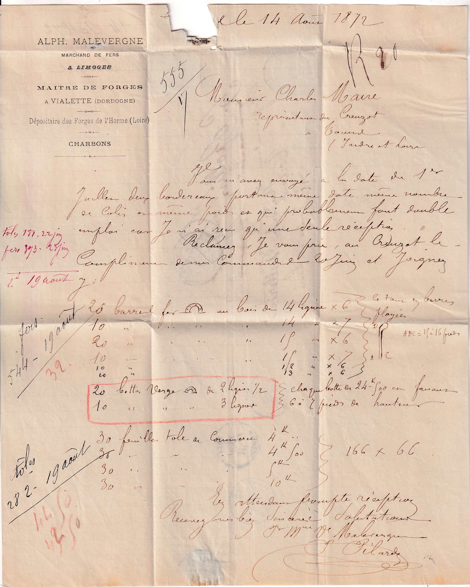 3 N°60 LIMOGES HAUTE VIENNE TROUVE A LA BOITE TAXE CARRE N°5 CAD TOURS INDRE ET LOIRE + GARE DE TOURS RARE