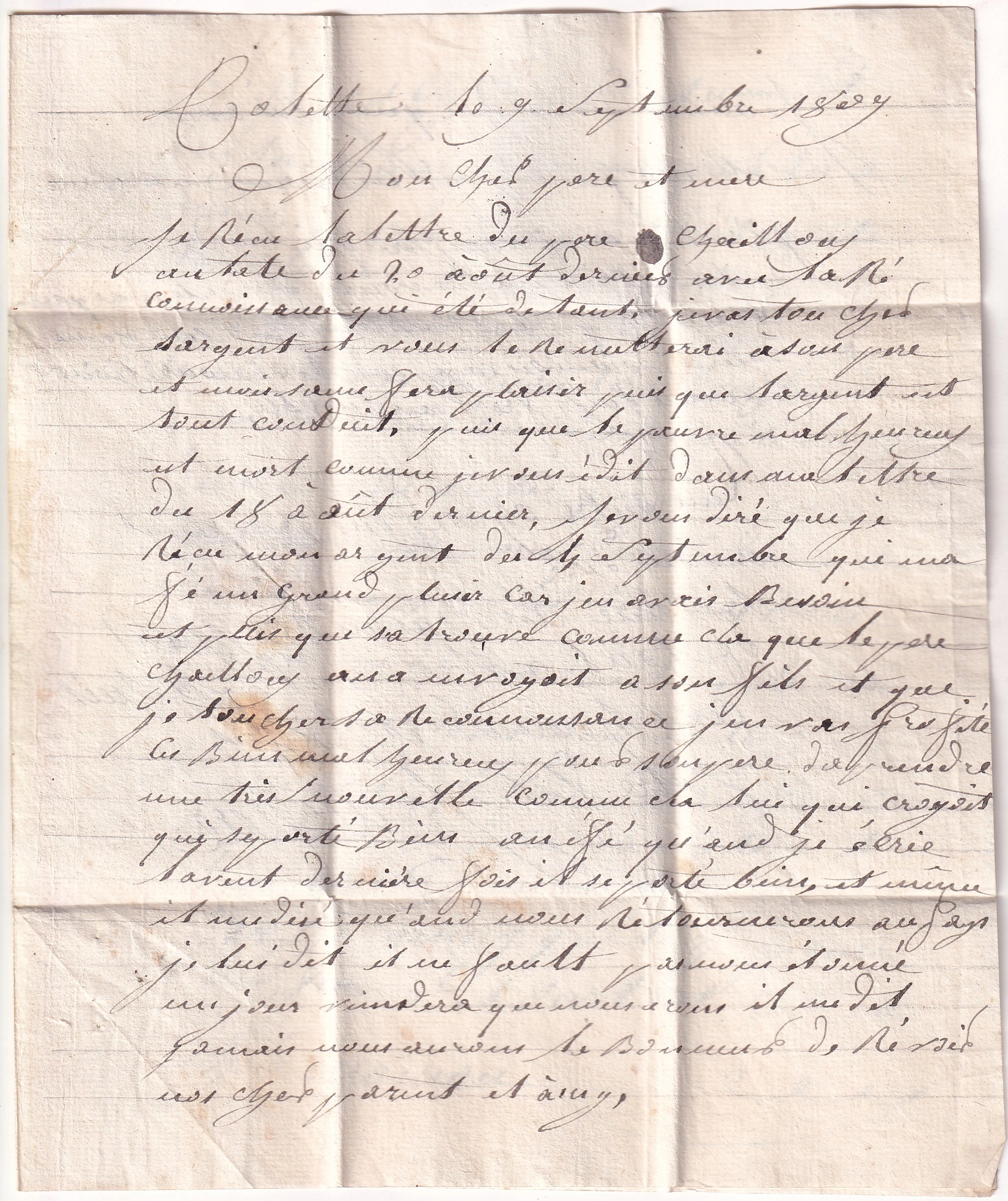1 MARQUE N°1 PRINCIPAL ARMEE ESPAGNE 1809 TEXTE DE COLETTE LETTE POUR ST LEGER ISERE