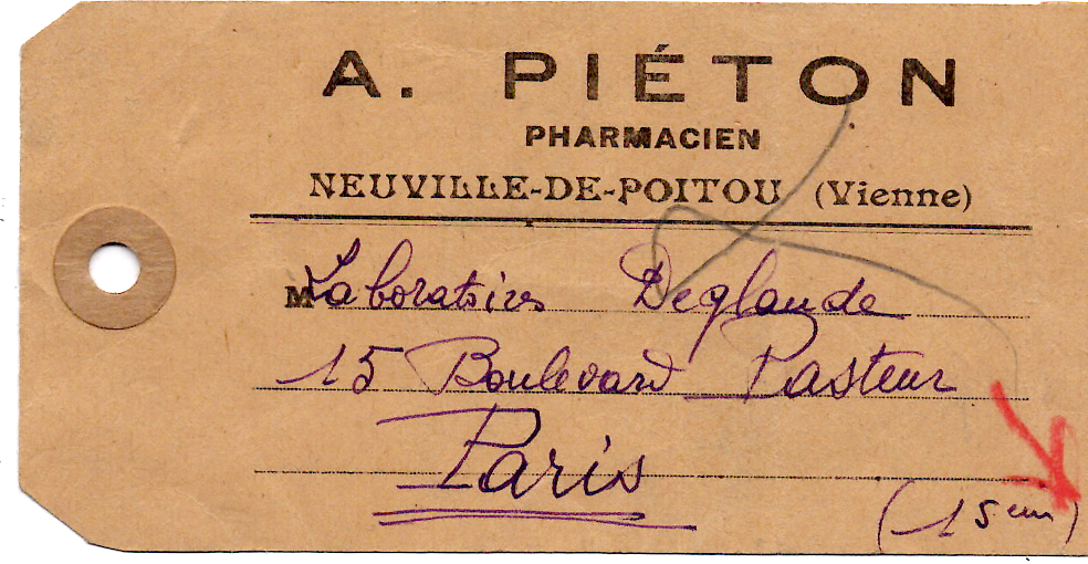 1 GANDON 15FR ROUGE SEUL AU VERSO ETIQUETTE NEUVILLE DE POITOU VIENNE 12.7.1951