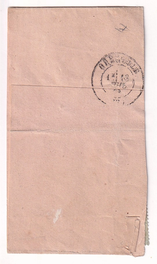 1 N°27 + 52 CAD TYPE 25 LA MOTTE ST MARTIN ISERE RARE CAS DE BANDE DE JOURNAL EN REEXPEDITION LOCALE