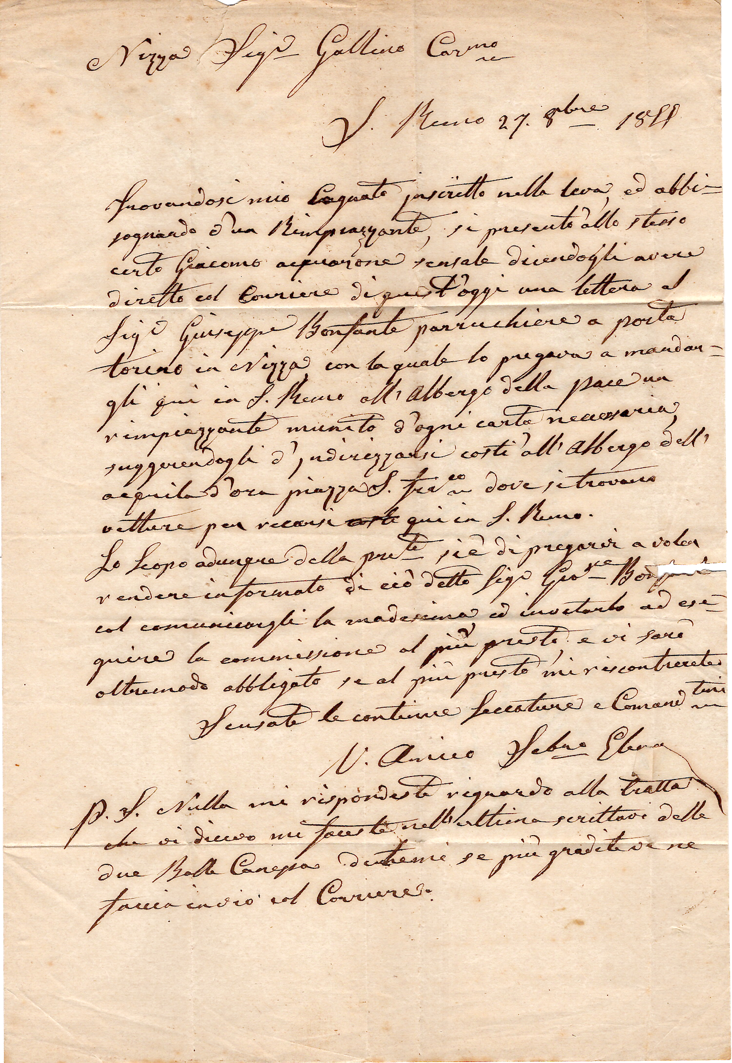 2 ITALIA SARDEGNA 20C  BELLES MARGES LETTERE LETTRE SAN REMO 27 0TT 1855