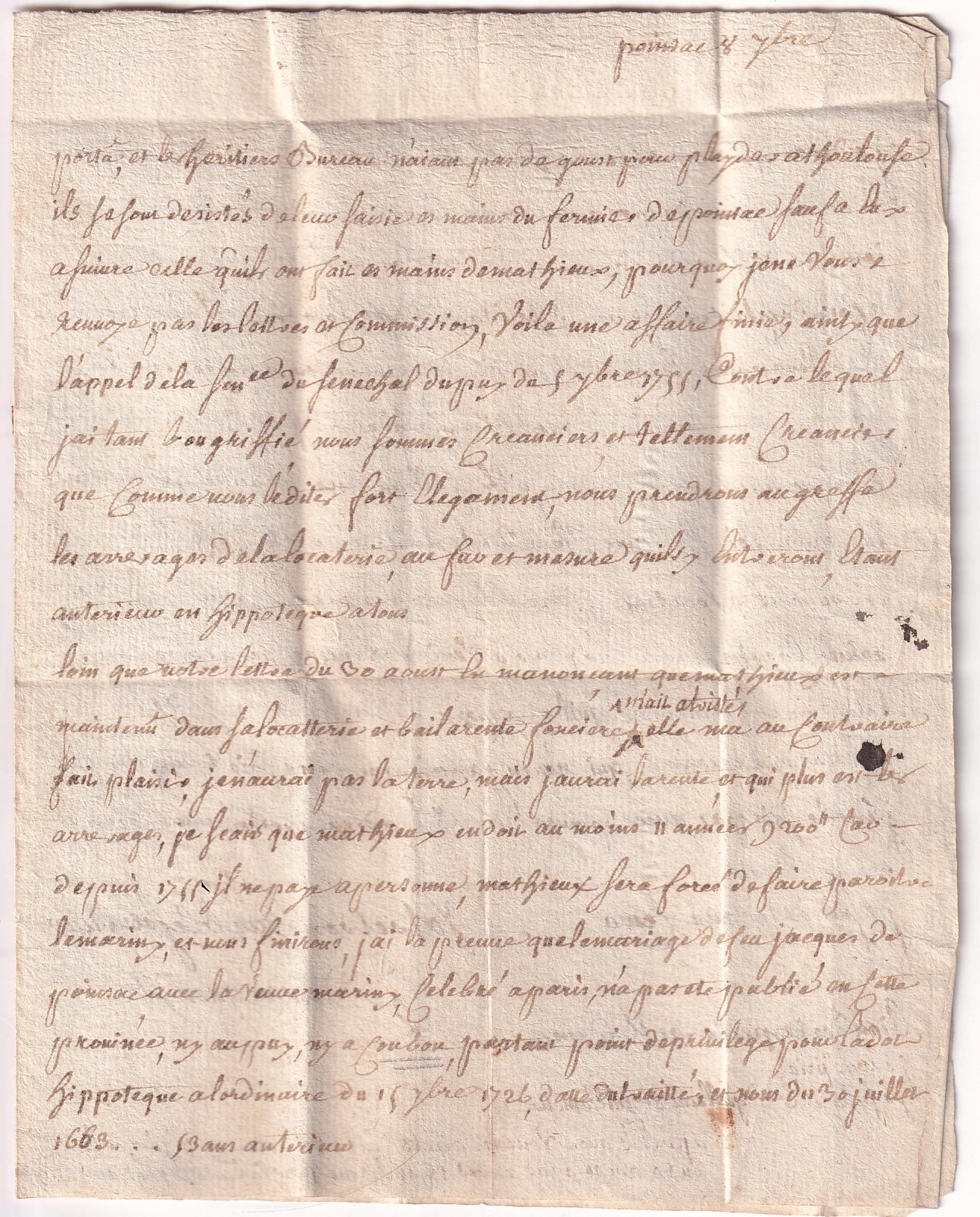 2 PP ORNE DU PUY EN VELAY LENAIN N°7 FRAPPE LEGERE INDICE 31 TEXTE DE POINSAC POUR TOULOUSE