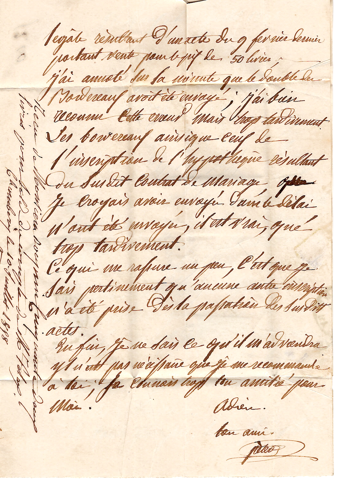 4 SARDE 20C EFFLEURE A DROITE LETTRE RUFFIEUX 1858 POUR CHAMBERY SAVOIE