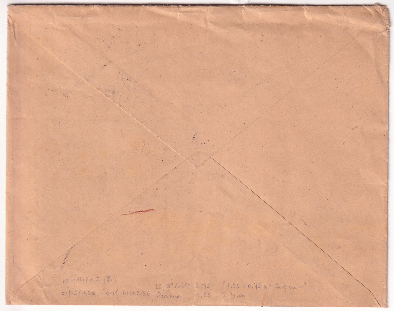 1 N°145 X2 CHARLEVILLE ARDENNES 1926 RECOMMANDE 3EME ECHELON POUR AMSTERDAM PAYS BAS