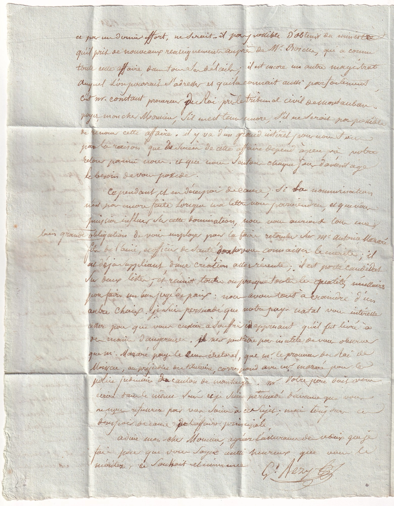 3 CURSIVE 85 MONTAIGU + P115P LAUZERTE TARN ET GARONNE 1831 POUR PARIS CERTIFICAT RHP RARE