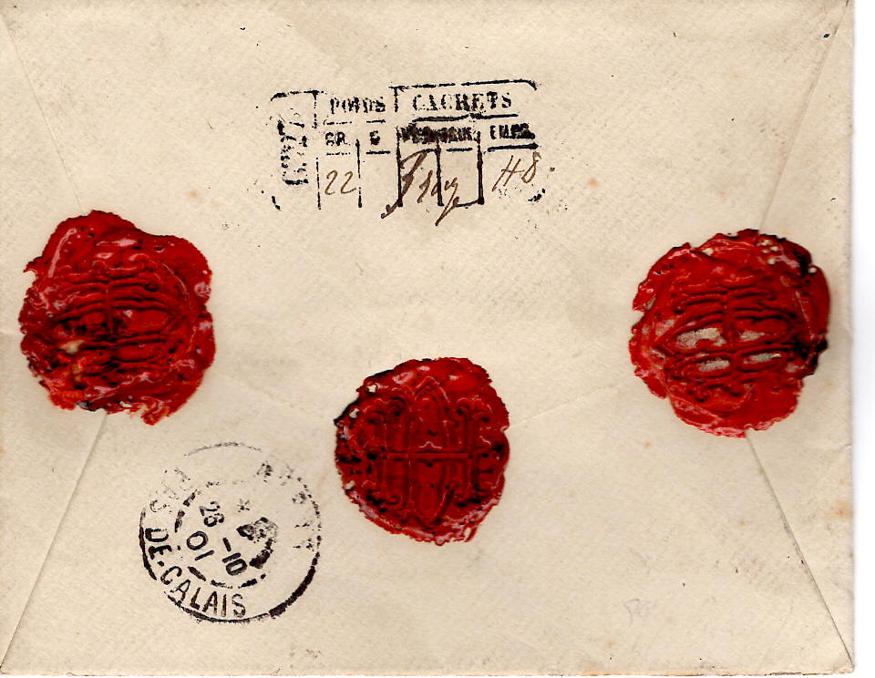 1 MOUCHON 25C N°118X4+ 5C BLANC LETTRE CHARGE VERSAILLES PREFECTURE 25.10.1901
