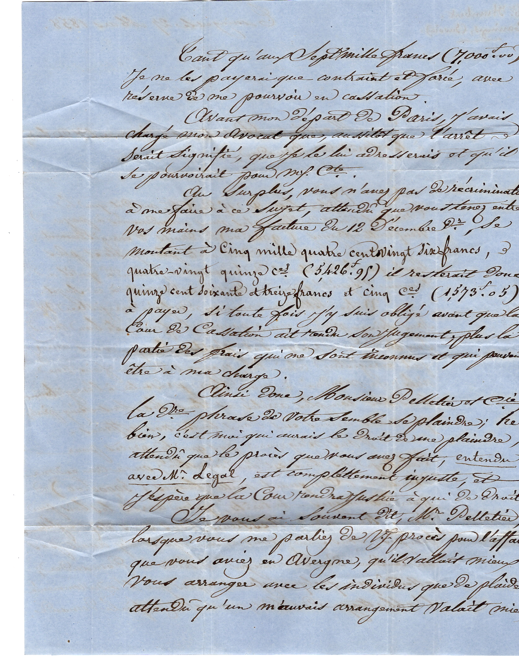 3 SARDE 40C EFFLEURE EN BAS 10C GRANDES MARGES LETTRE TANINGES 1858 POUR  LOIR ET CHER