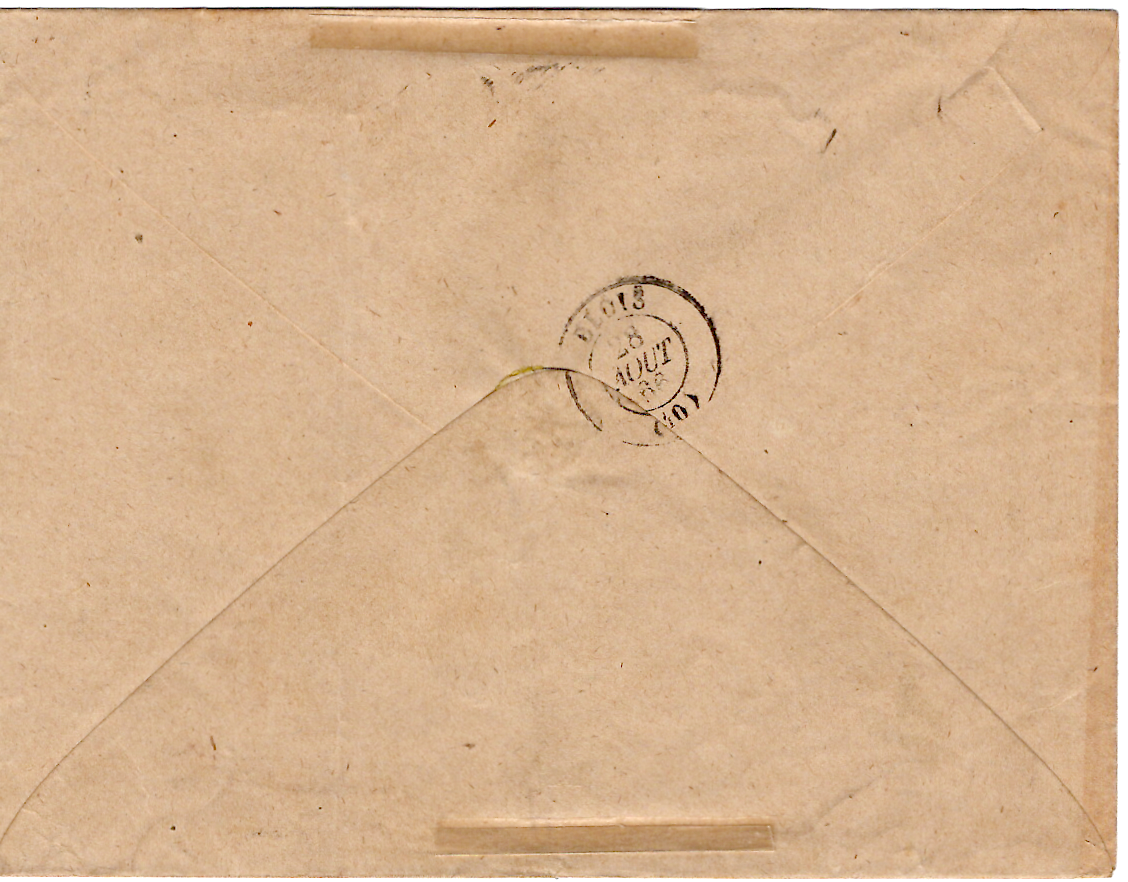 1 N° 22 BANDE DE 3 GC 2188 TYPE 15 LE MANS 27 AOUT 1866 LETTRE TAXE 6