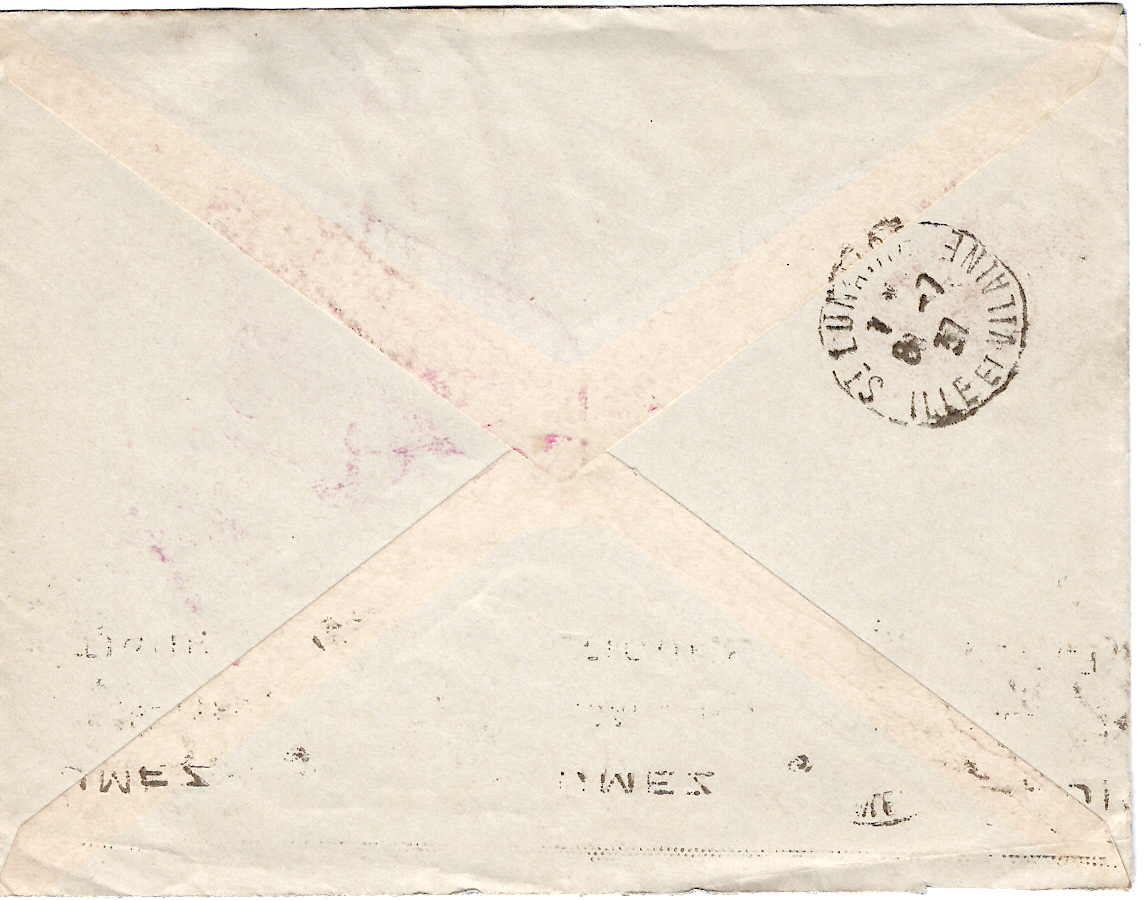 1 N°279X2 +30C SNCF LETTRE RECTANGLE ROUGE TRANSPORT AERIEN 1937 +SIGNATURE PILOTE VANIER