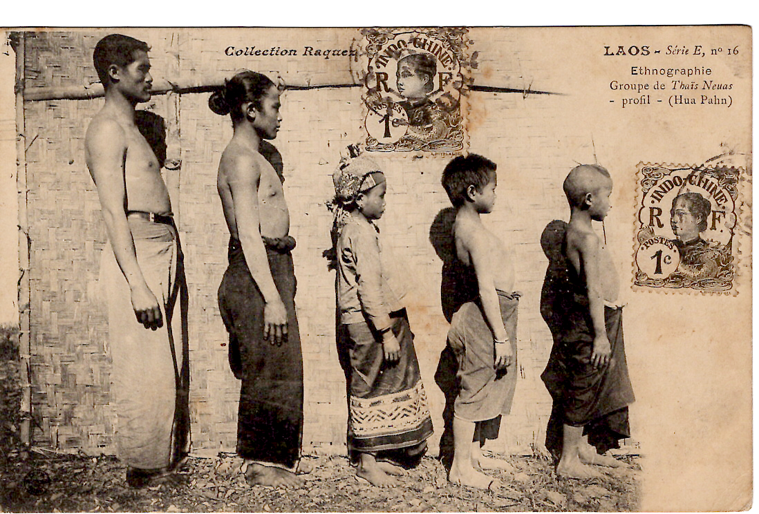 1 INDOCHINE TAXE 5C BLEU NON DENTELE VIETTRI 4 MAI 1910 SUR CARTE LAOS INDOCHINE 1C