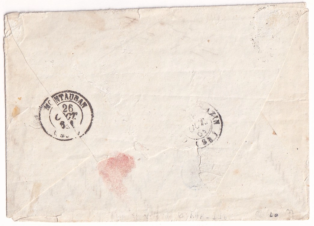 1 N°14 BLOC DE 3 EN EQUERRE PC 4075 LA BASTIDE ST PIERRE TARN ET GARONNE TAXE MANUSCRIT 6 POUR CAUSSADE