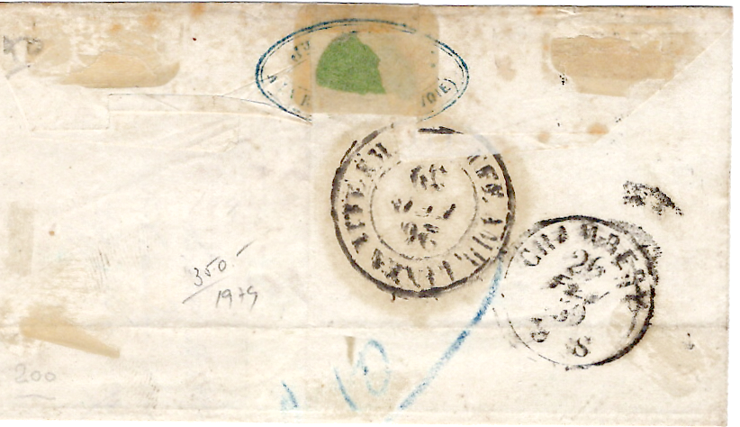 1 SARDE BELLES MARGES LA ROCHETTE 26 FEV 1859 LETTRE CHAMBERY SAVOIE