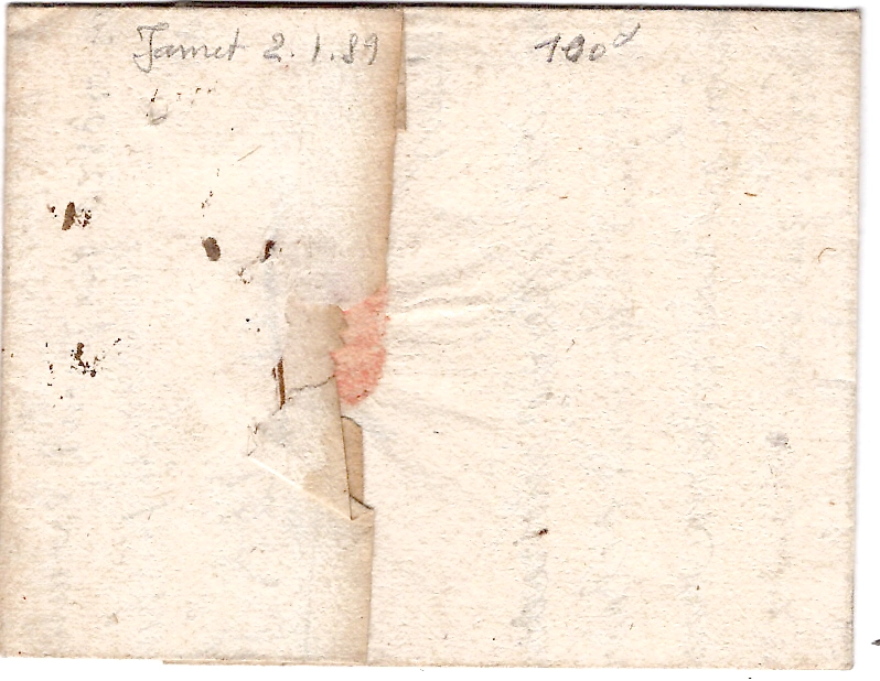 1 SEINE INFERIEURE MARQUE ROUEN A SEC 1726 LETTRE POUR DOURDANCOTE 340€