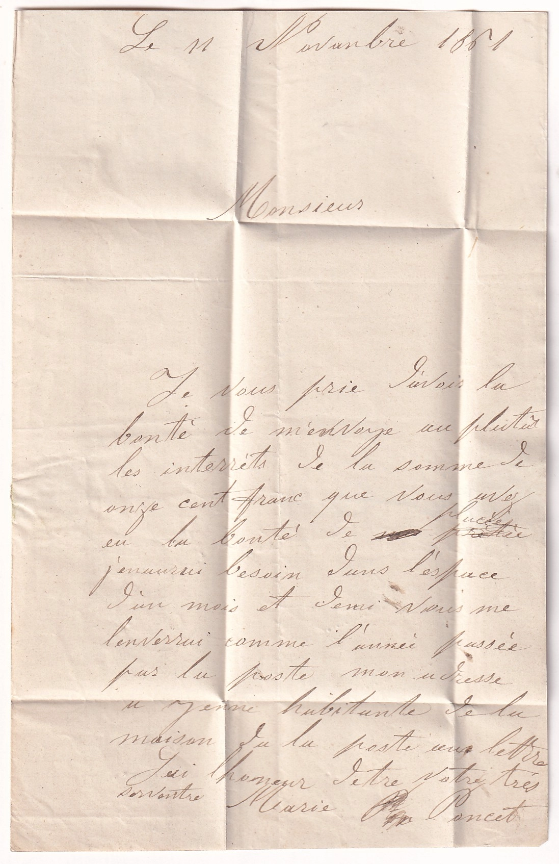 2 N°14 PC 4251 YENNE SAVOIE POUR RUMILLY 13 NOV 1861