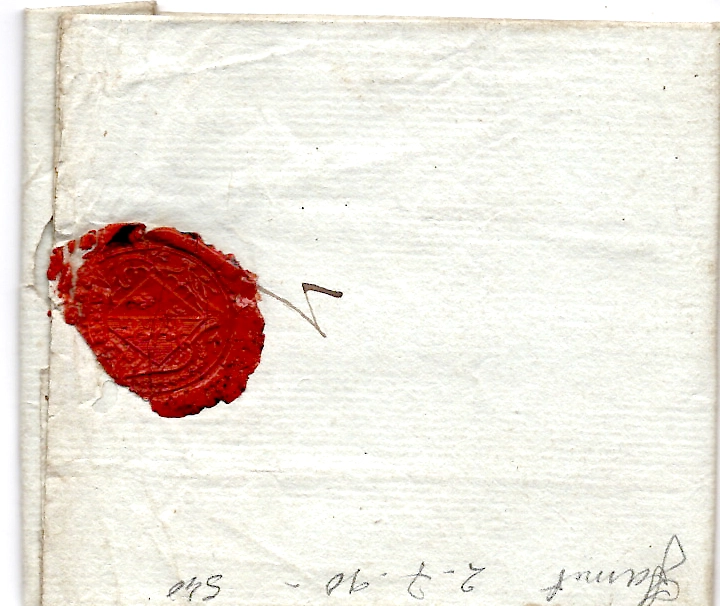 1 VENDEE MARQUE LUCON 1784 + PP MANUSCRITE  LETTRE POUR FONTENAY