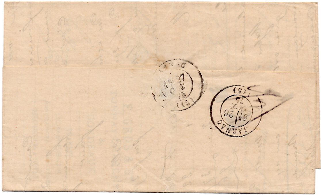 1 SIEGE 40C GC 1862 LETTRE CONVOYEUR STATION TONNAY CHARENTE LAR.A 1875