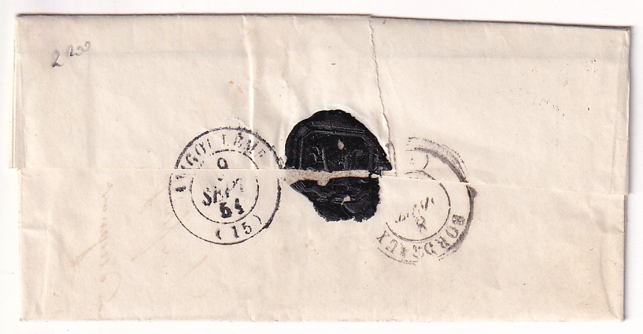 1 N°4 GRILLE + CURSIVE 45 TOURNON D'AGENAIS LOT ET GARONNE POUR ANGOULEME CHARENTE
