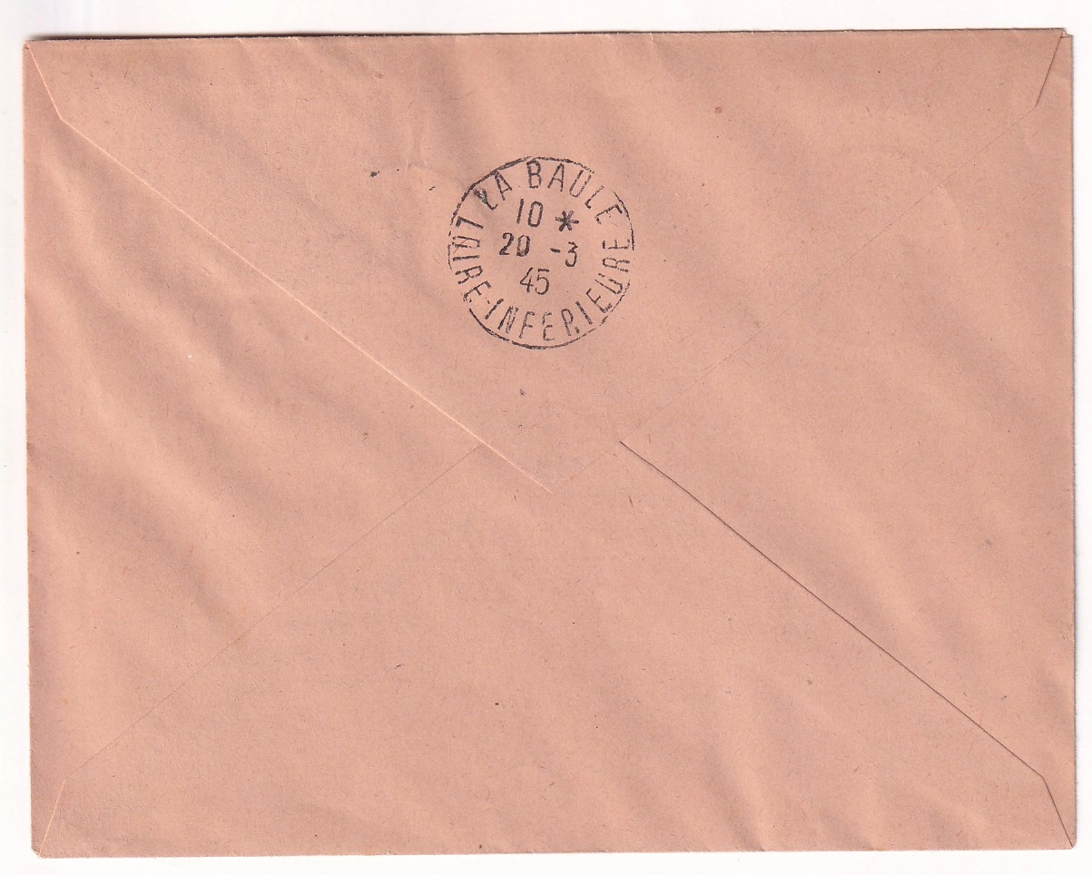 1 POCHE DE ST NAZAIRE LETTRE RECOMMANDE ETIQUETTE ROSE TAXE PERCUE + MERCURE GUERANDE LOIRE INFERIEURE 19 MARS 1845 POUR LA BAULE
