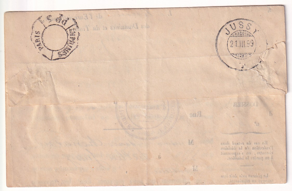 1 N°83 PAIRE 88 105 ANNEMASSE POUR JUSSY GENEVE TARIF FRONTALIER TAXE A 15C 1899