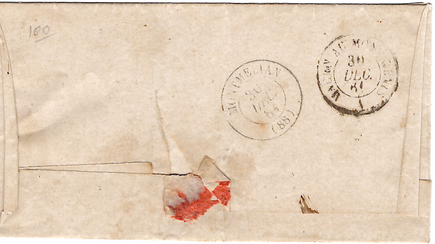 1 N° 14 PC 4217 TYPE 15 GRESY 29 DEC 1861 LETTRE POUR SAVOIE