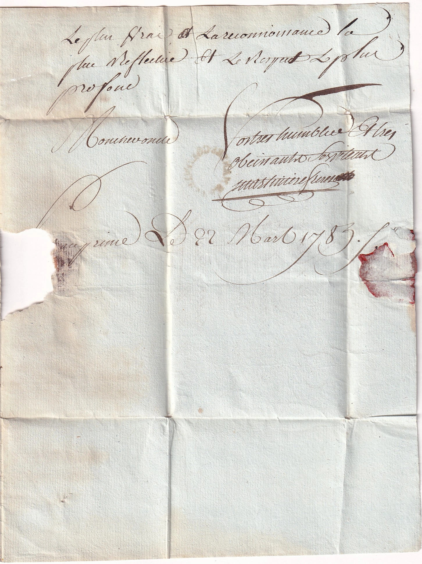 3 LETTRE DE PORT AU PRINCE MANUSCRIT ST DOMINGUE HAITI MARQUE OVALE COLONIE PAR NANTES POUR PREUILLY INDRE ET LOIRE 1785