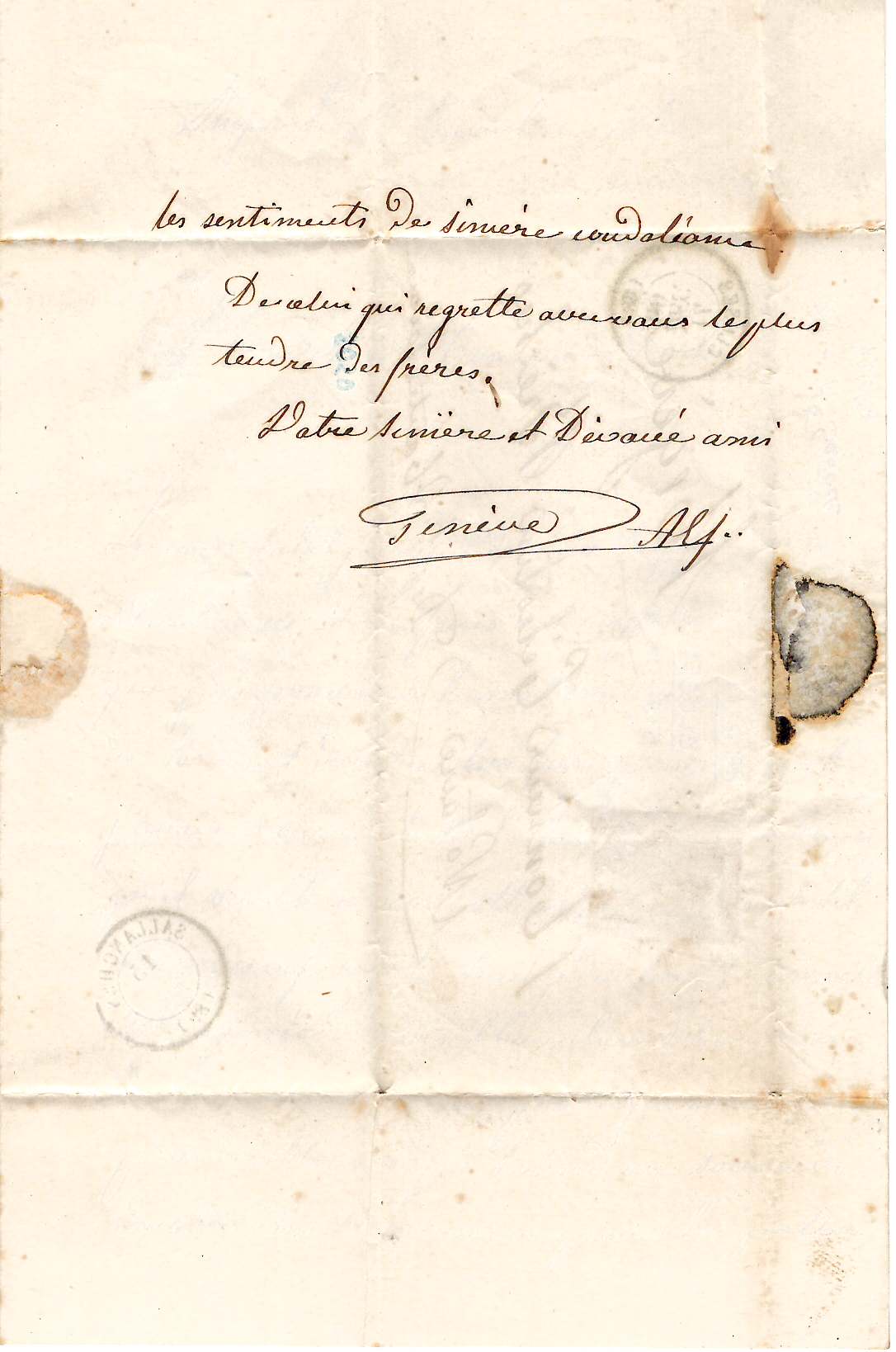 4 N° 14 PC 4211 TYPE 15C CLUSES 14 DEC 1860 LETTRE ECRITE THYEZ POUR MEGEVE HAUTE SAVOIE