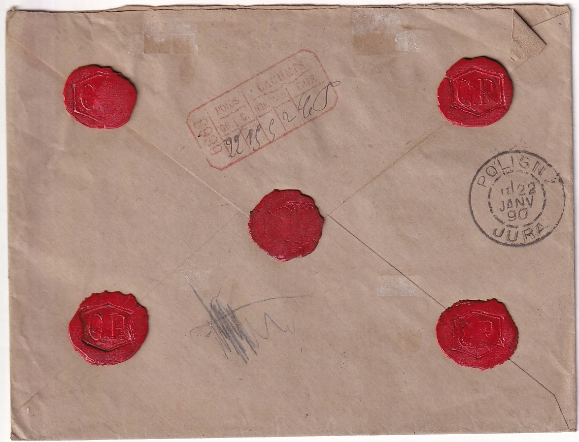 1 N°81 N/U X3 94X5 75 97 VILLERS FARLAY JURA LETTRE CHARGE POUR POLIGNY
