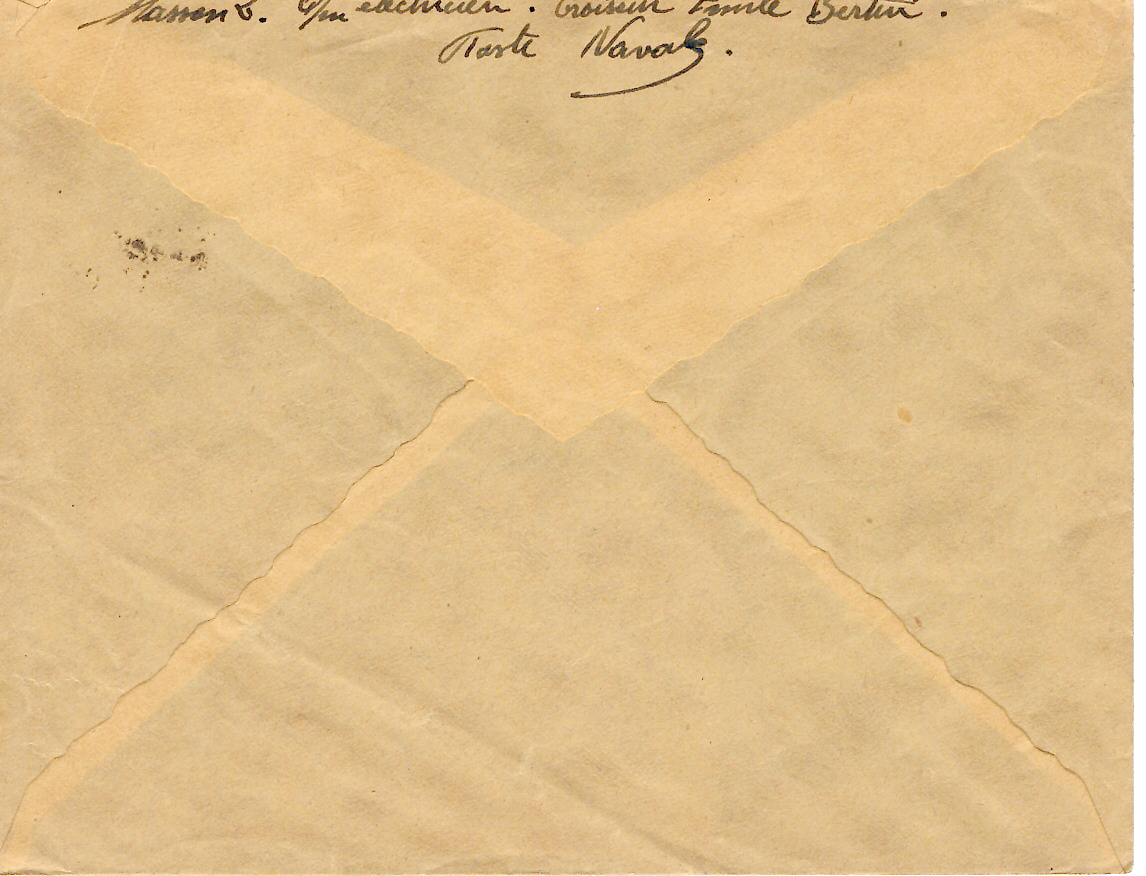 1 LETTRE FM AVION CACHET HEX PERLE CROISEUR EMILE BERTIN 21.1.40 + PP A MAIN