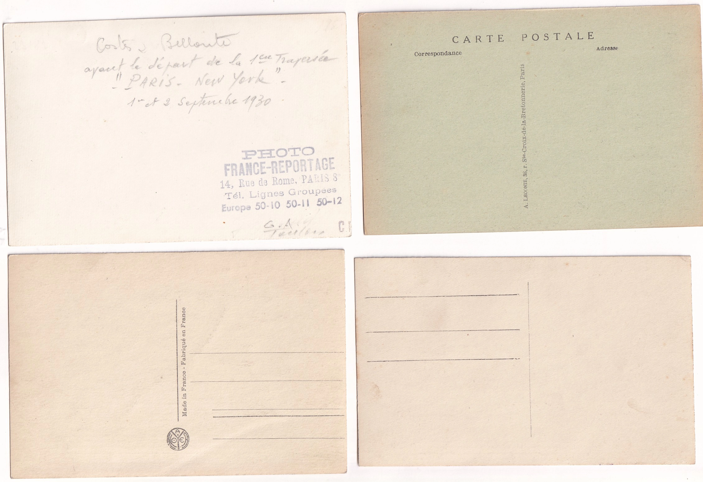 1 LOT DE 9 CARTES POSTALES LE POINT D'INTERROGATION ET DE COSTES ET BELLONTE