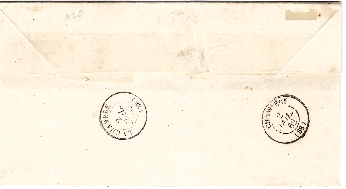 1 N° 14 PC 4207 TYPE 15 LA CHAMBRE 1 JUIL 1962 LETTRE BOITE B MONTGELAFREY