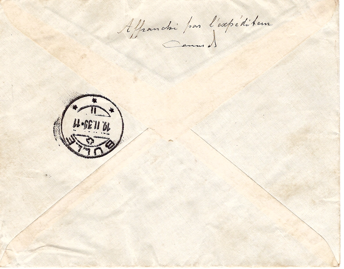 1 SERIE EXPO COLONIALE LETTRE REC BANGUI 5 JANV 1935 POUR BULLE SUISSE