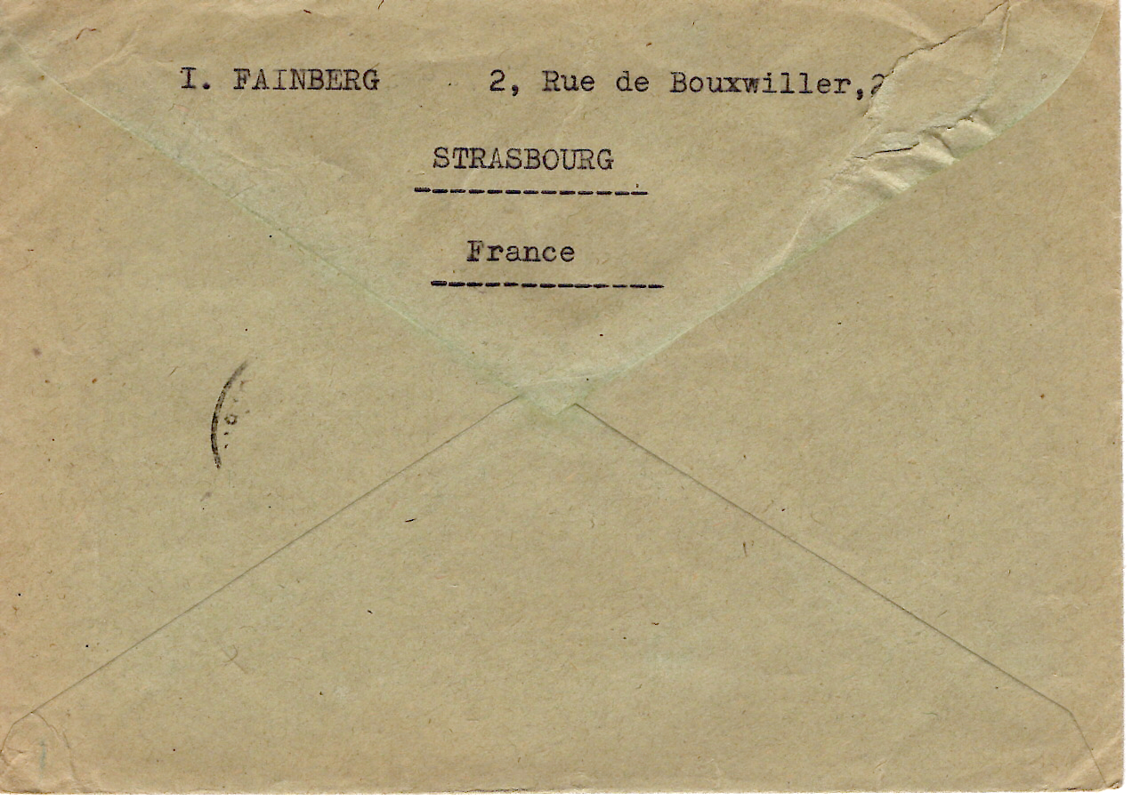 1 BLASON 20FR NORMANDIE SEUL LETTRE AVION STRASBOURG QUAI DE PARIS 2.8.1945 POUR USA AU TARIF