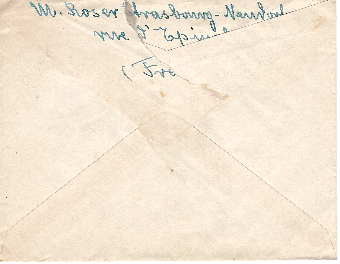 1 DULAC 20FR SEUL LETTRE AVION STRASBOURG 2.9.1945 POUR USA AU TARIF