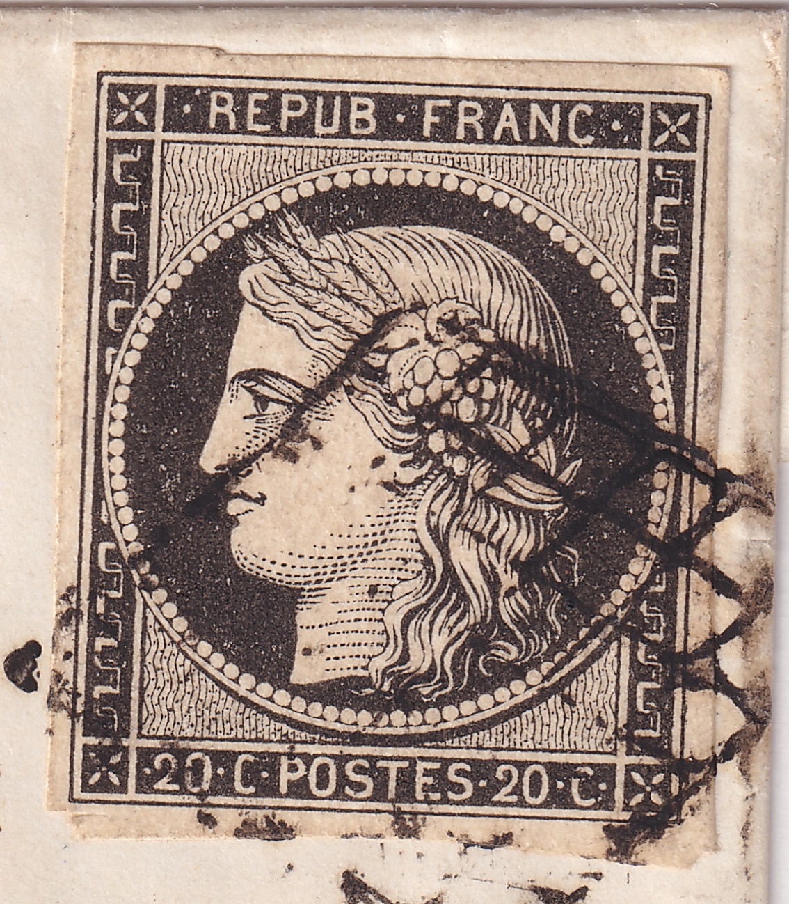 1 N°3 TTB NOIR SUR BLANC GRILLE CAD TYPE 13 MORLAIX FINISTERE POUR SERIGNAC LETTRE