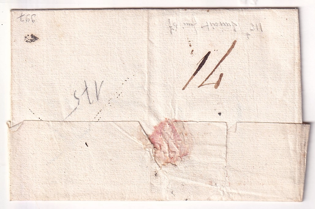1 MARQUE PORT PAYE DE ROUEN SEINE INFERIEURE 1767 LENAIN N°21A INDICE 22 POUR BESANCON DOUBS
