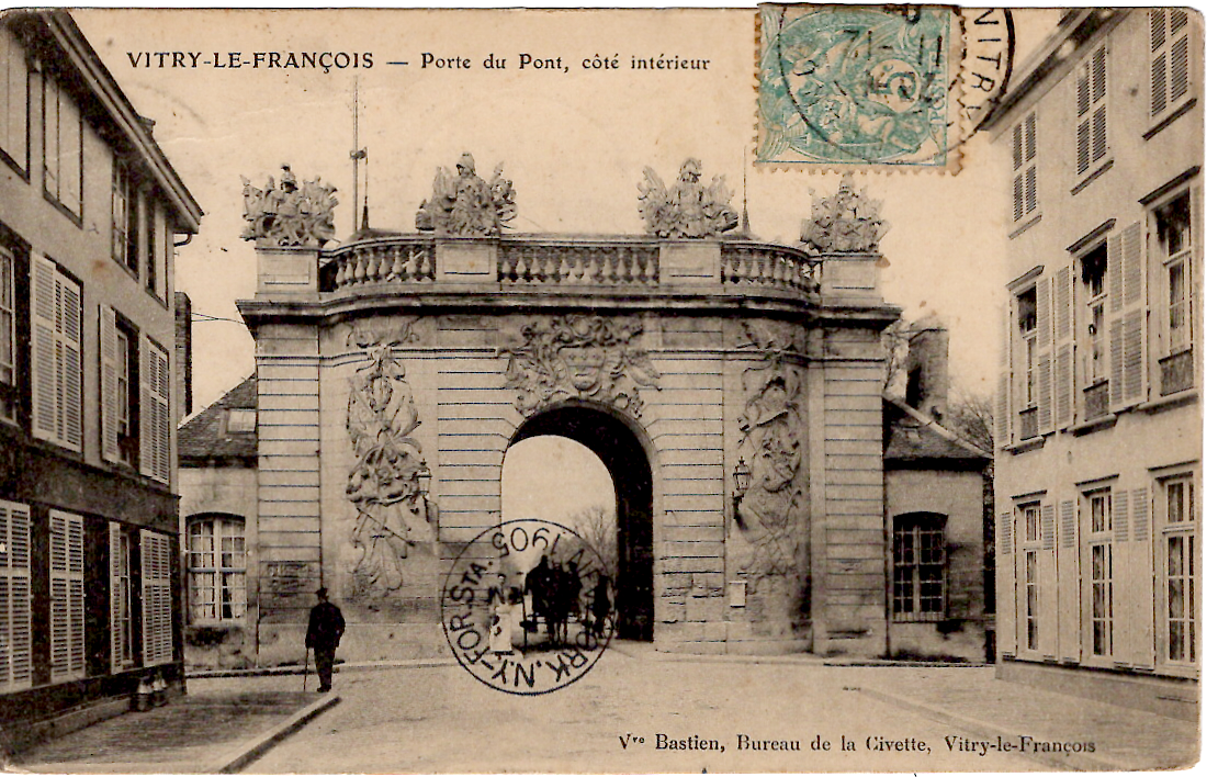 1 BLANC 5C X2 1REPLIE CARTE VITRY LE FRANCOIS 1904 MARNE POUR ILE SAINT PIERRE ET MIQUELON VIA BOSTON