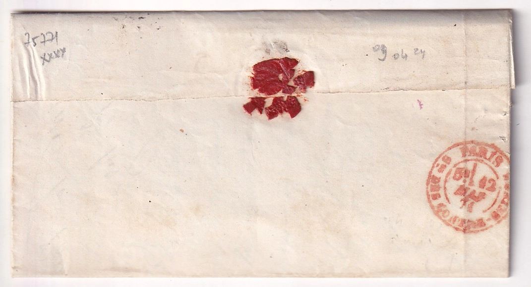 1 COMMUNE DE PARIS CACHET DE ROUTE 1 DU 12 MAI 1871 POUR CITOYEN DELECLUZE DELEGUE GUERRE DE LA COMMUNE AU DOS CONTRESEING