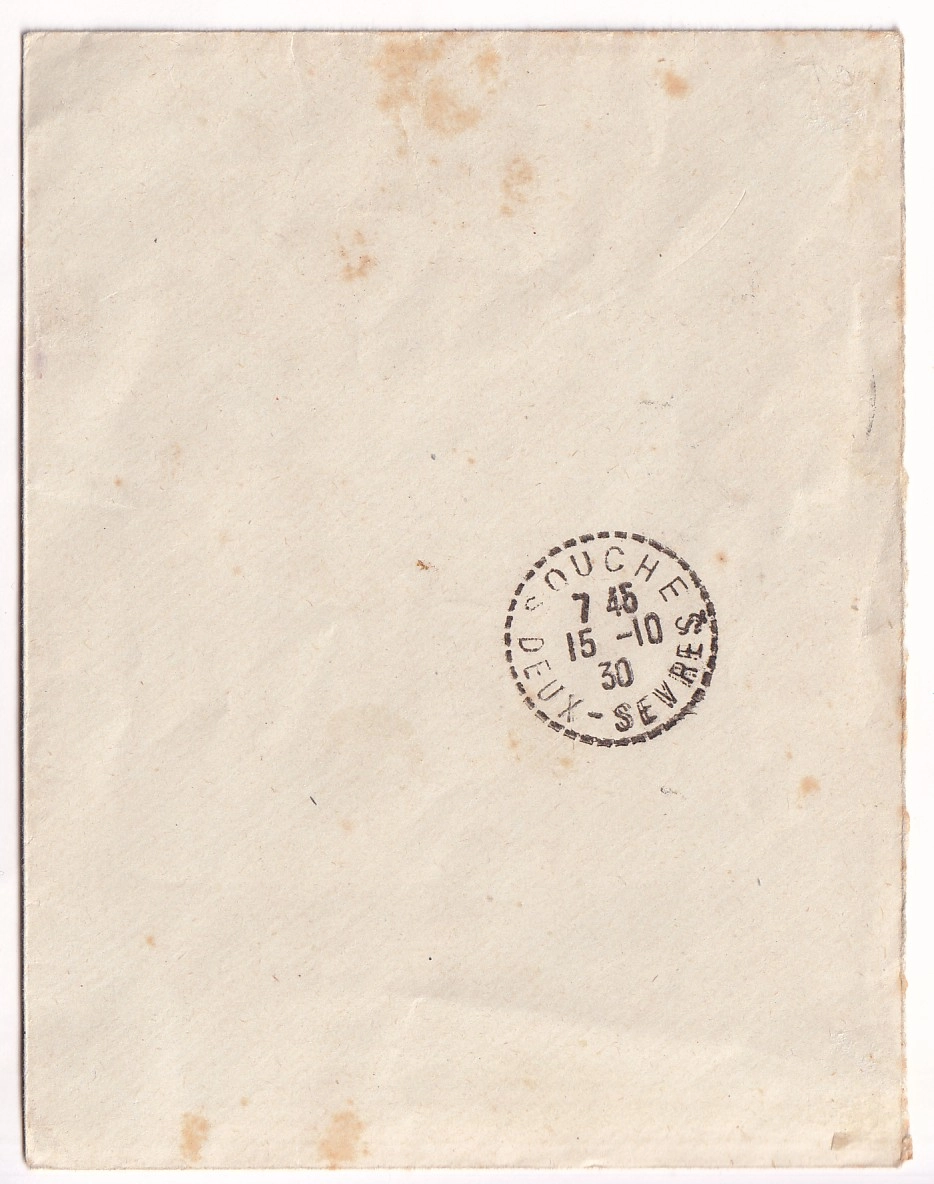 1 N°268 CAISSE AMORTISSEMENT PARIS RECOMMANDE 1930 POR SOUCHE DEUX SEVRES