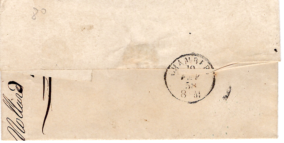 1 SARDE 20C BONNEVILLE 1858 LETTRE POUR CHAMBERY SAVOIE