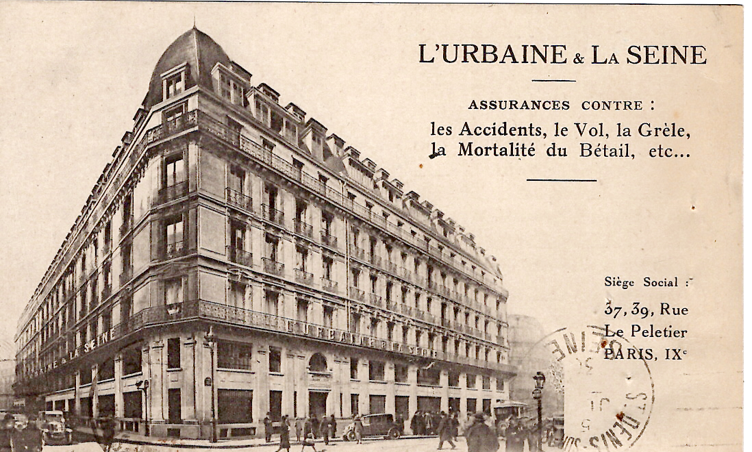 1 BLANC 10C SUR CARTE URBAINE LA SEINE PARIS + EMA 30C PARIS 4 JUIN 1930