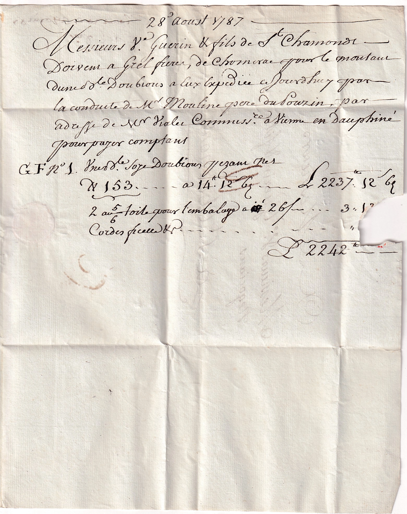 3 MARQUE CHOMERAC ARDECHE TTB 1787 POUR ST CHAMONDS LOIRE LENAIN N°1 INDICE 20