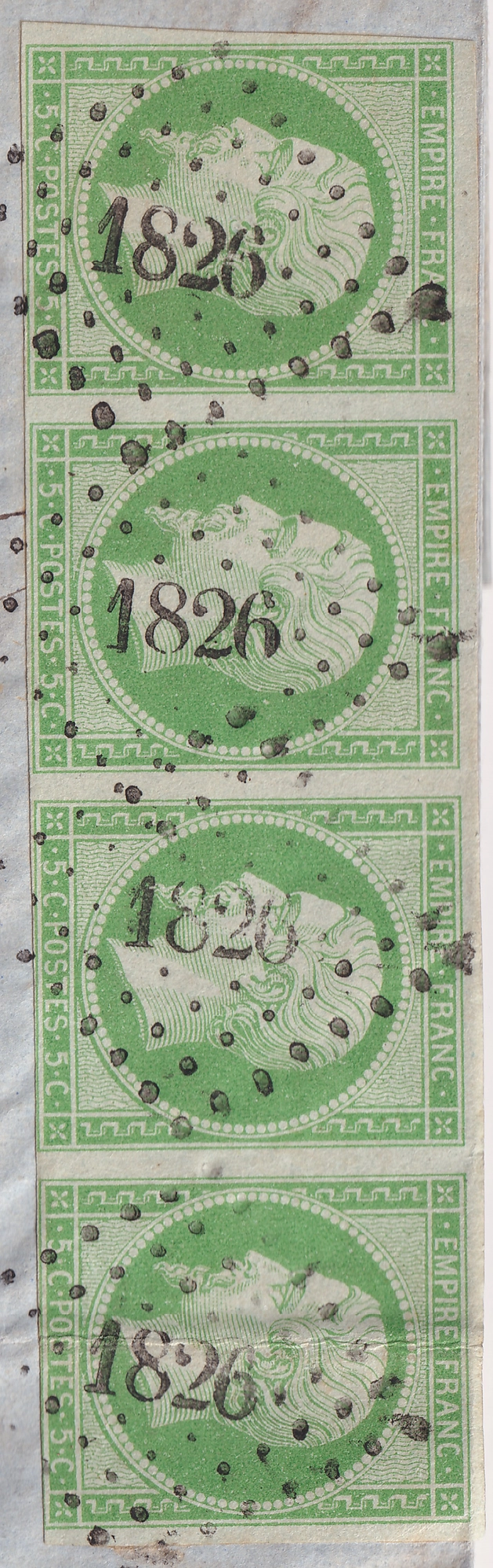 1 N°12 BANDE DE 4 PC 1826 LA MAGISTERE TARN ET GARONNE POUR PREIGNAC GIRONDE